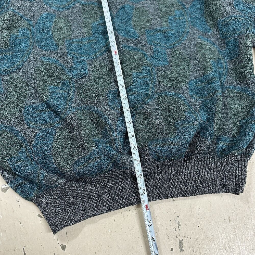 Zanella Italy Wool Sweater Heathered Blue Gray Size Large - Picture 8 of 8